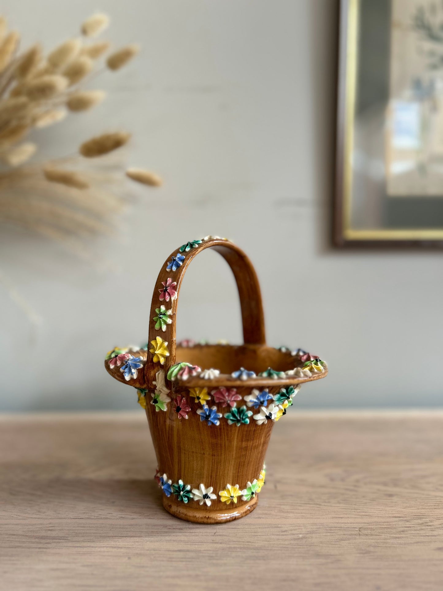 Italian Studio Pottery Basket Vase