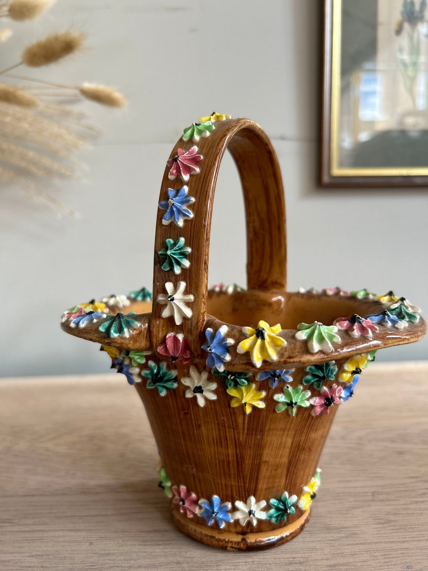 Italian Studio Pottery Basket Vase