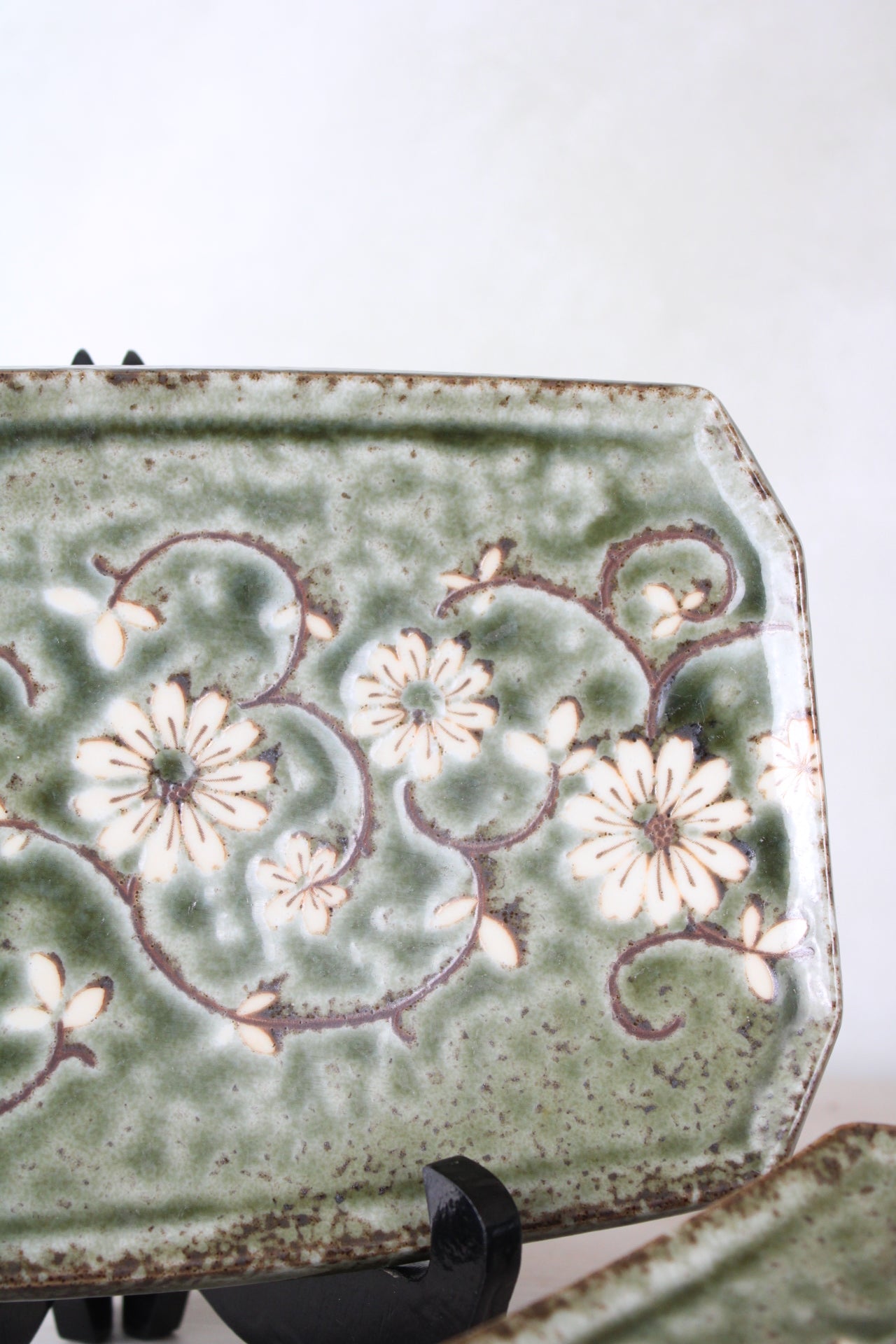 Set of 4 Japanese Rectangle Flower Plates
