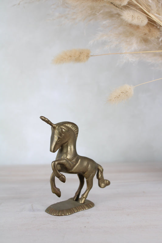 Vintage Brass Unicorn Figurine