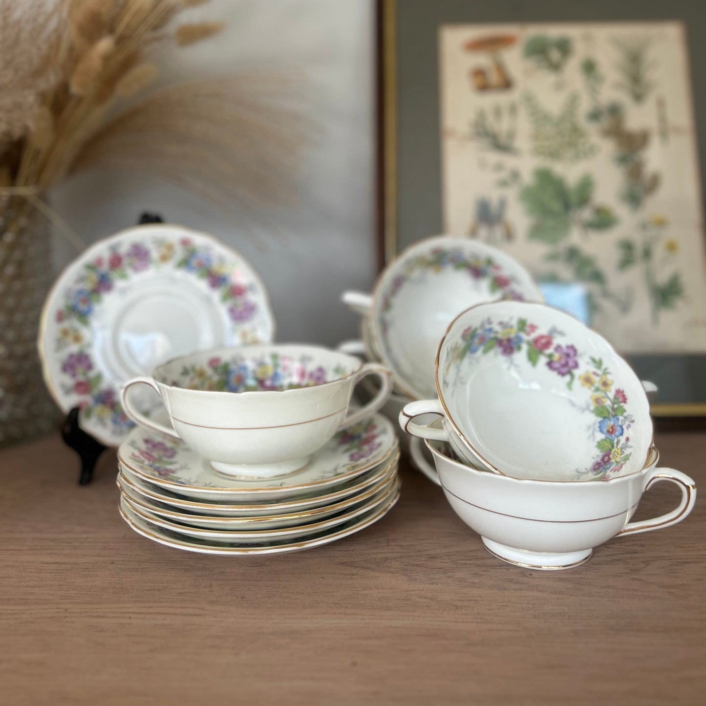 Set of 6 Coalport Maylime Soup Bowls