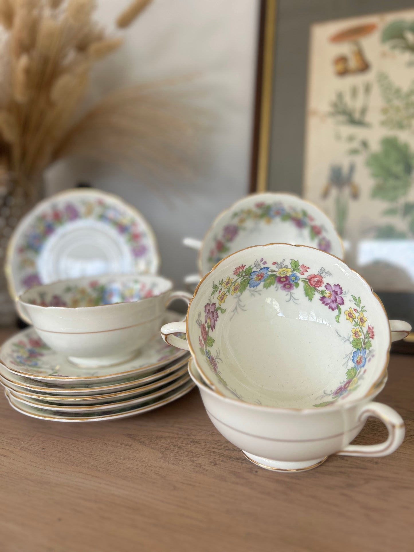 Set of 6 Coalport Maylime Soup Bowls