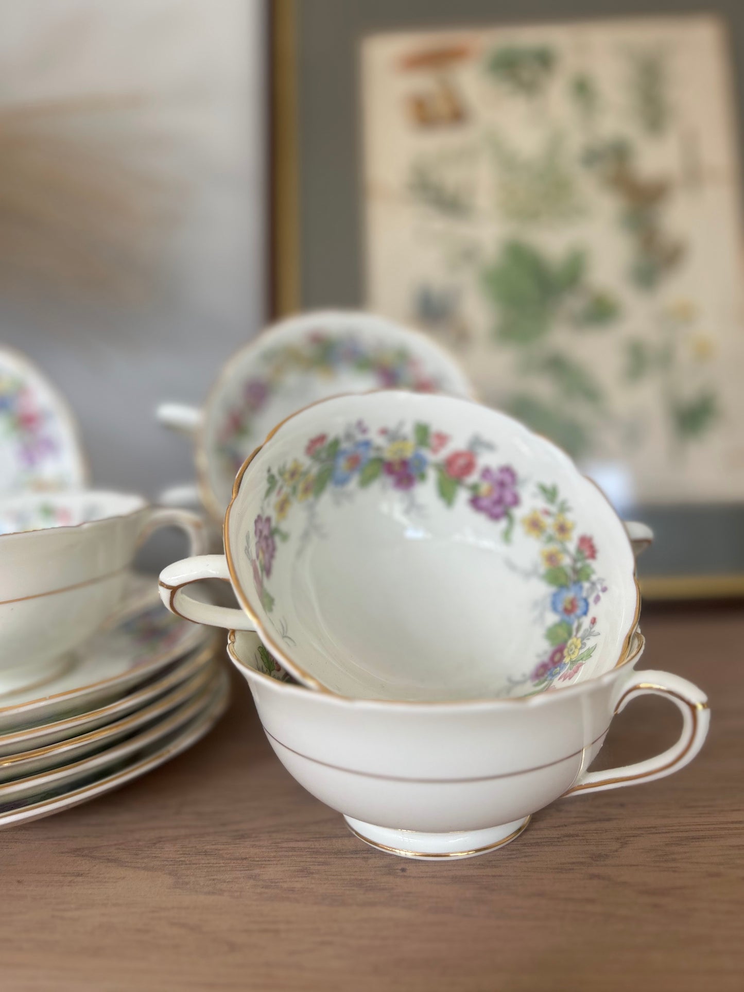 Set of 6 Coalport Maylime Soup Bowls