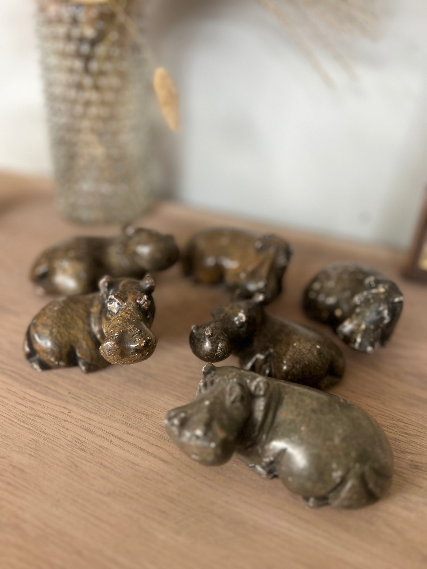 Family of Soap Stone Hippos