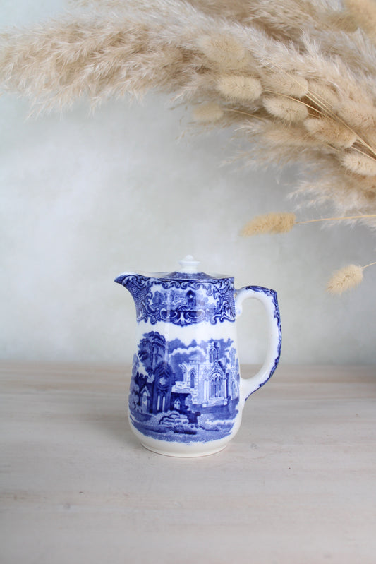 George Jones & Sons Abbey Blue and White Coffee Pot