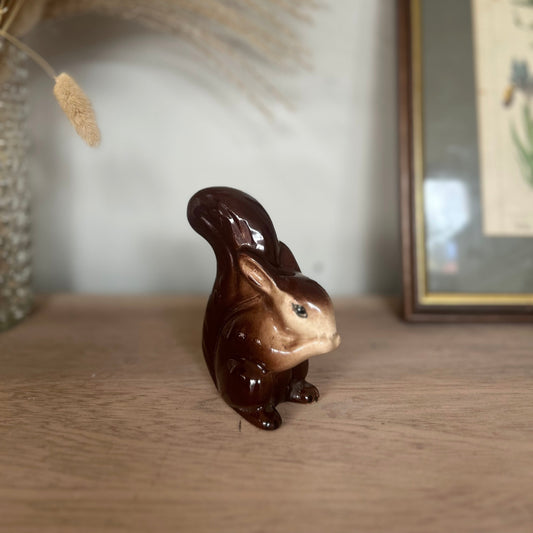 Ceramic Vintage Hand Painted Squirrel Figurine