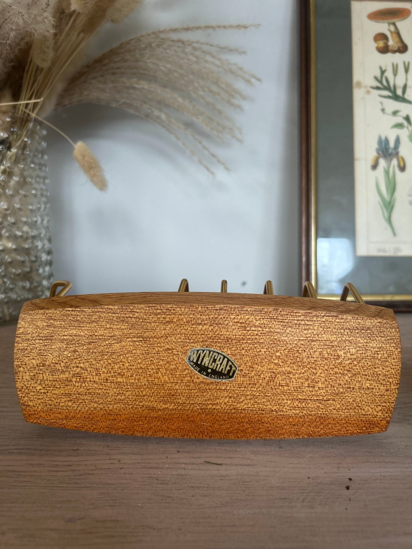 Wooden Retro Toast Rack with Original Ceramic Bowl