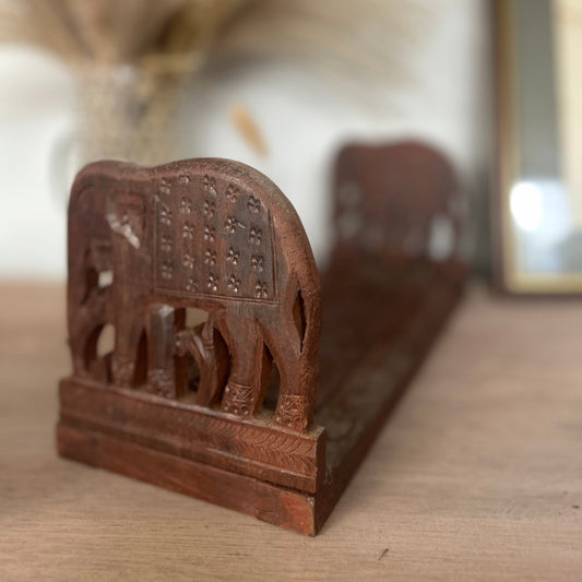 Wooden Elephant Adjustable Bookends