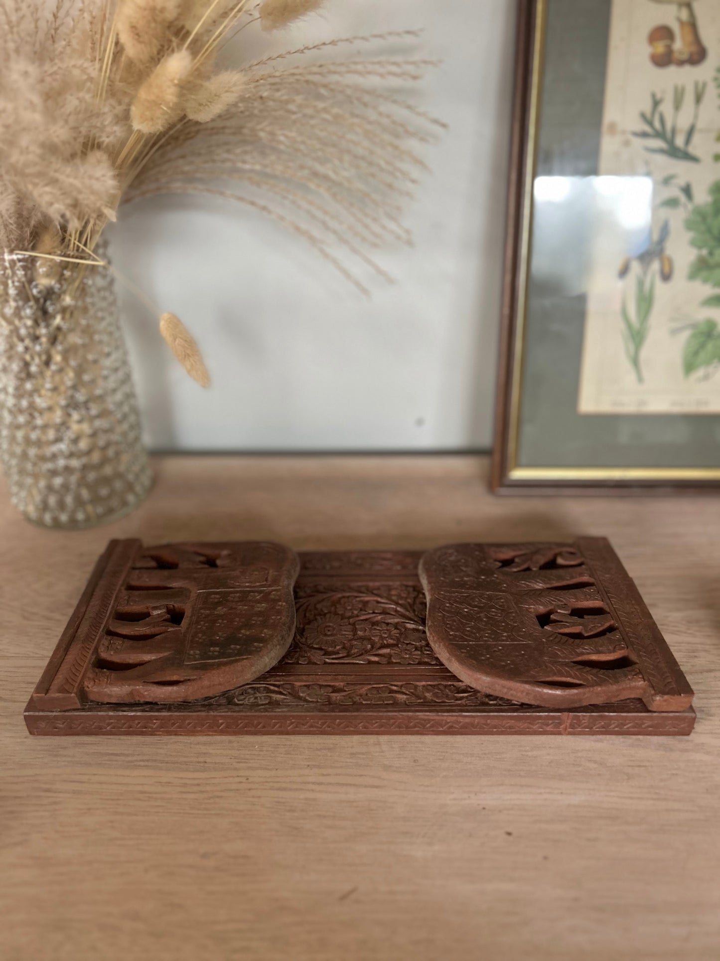 Wooden Elephant Adjustable Bookends