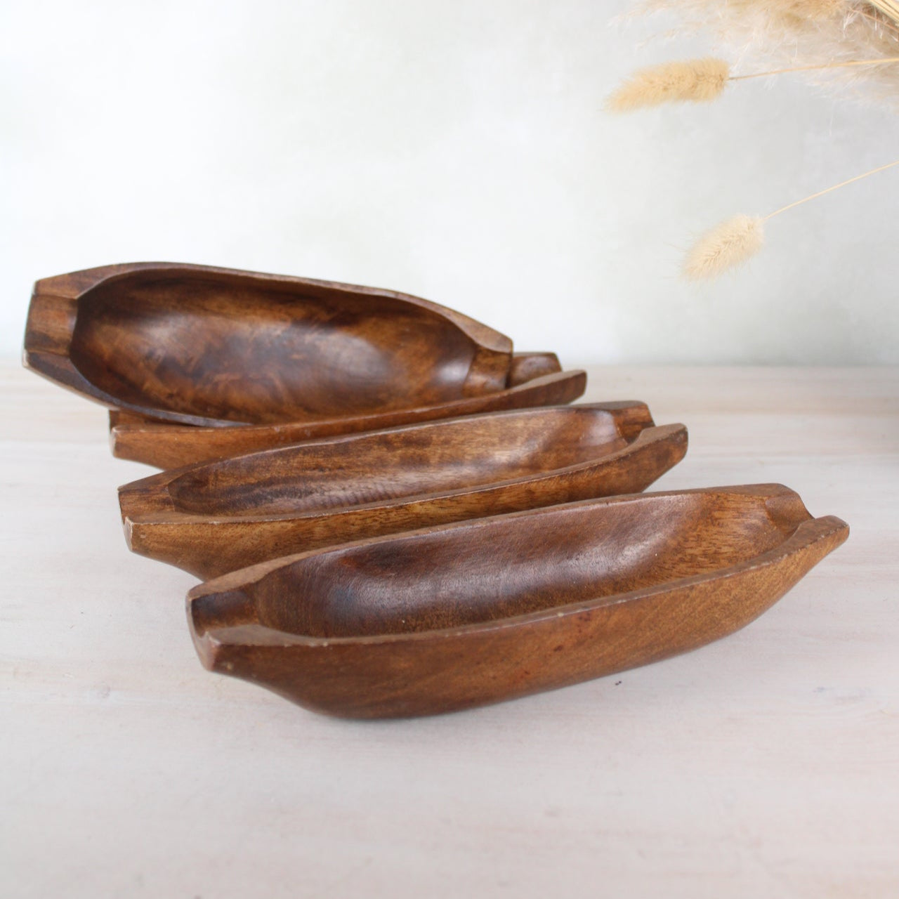Set of 4 teak Wooden Corn Bowls