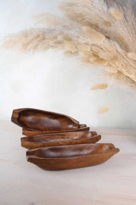 Set of 4 teak Wooden Corn Bowls