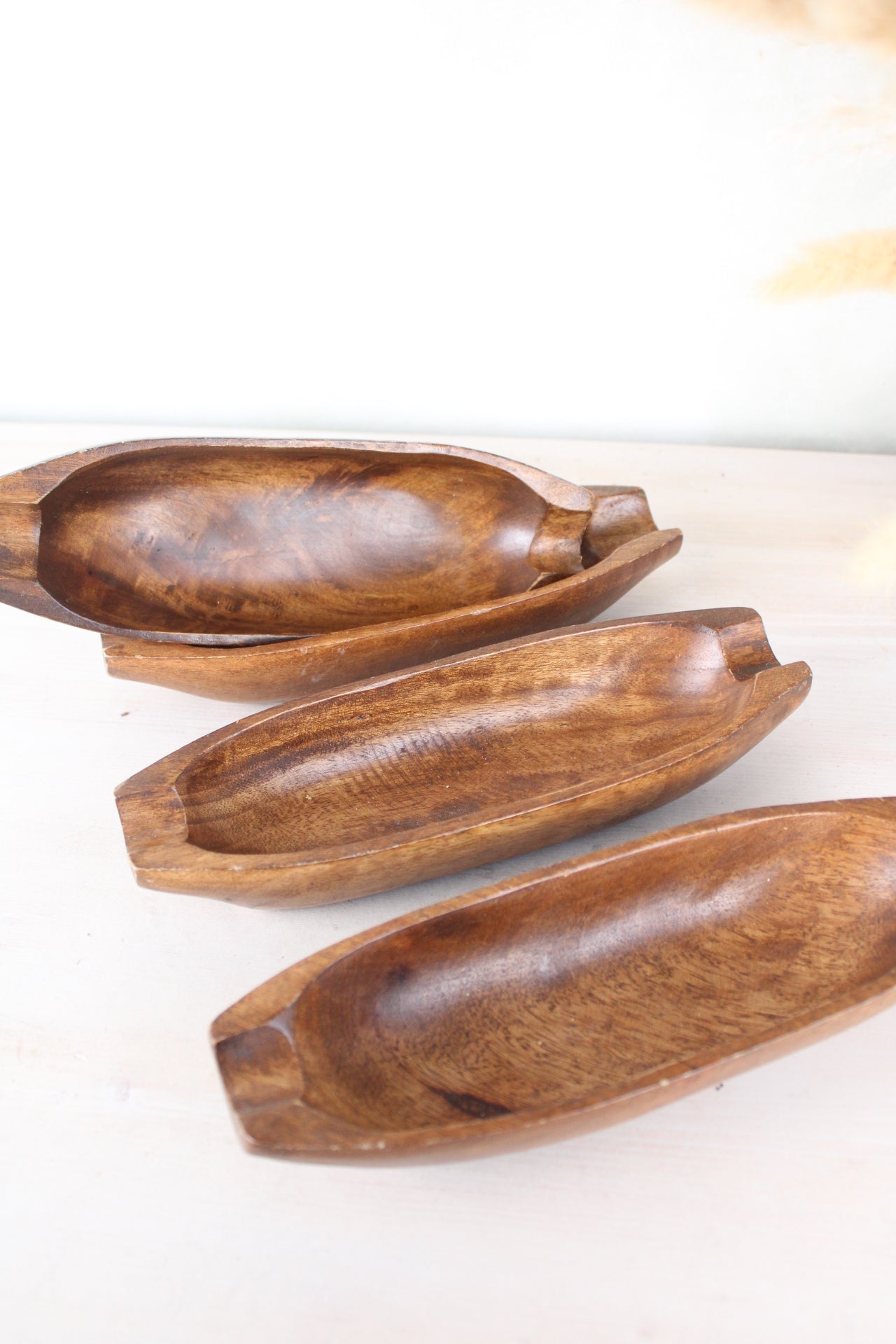 Set of 4 teak Wooden Corn Bowls