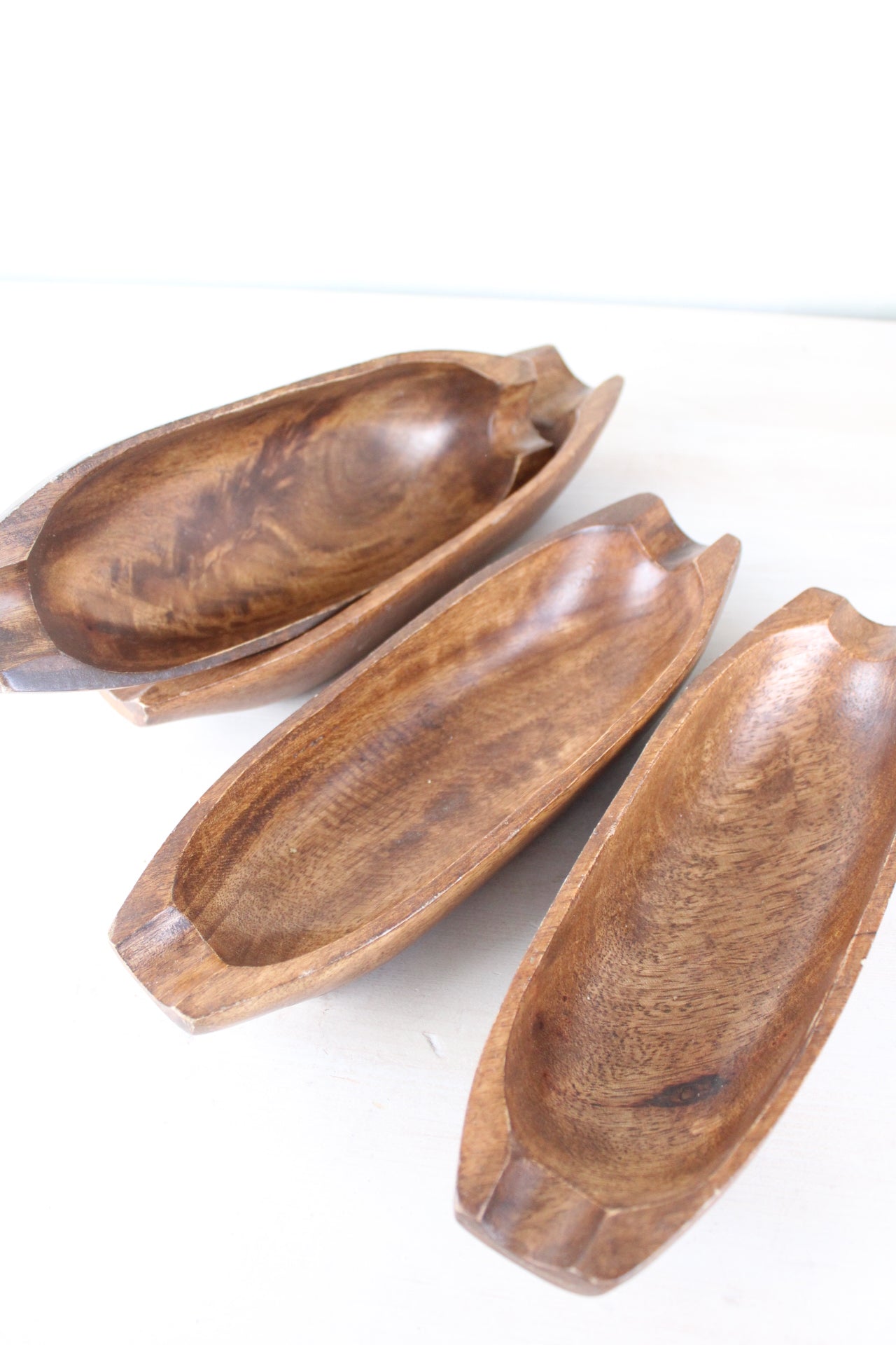 Set of 4 teak Wooden Corn Bowls
