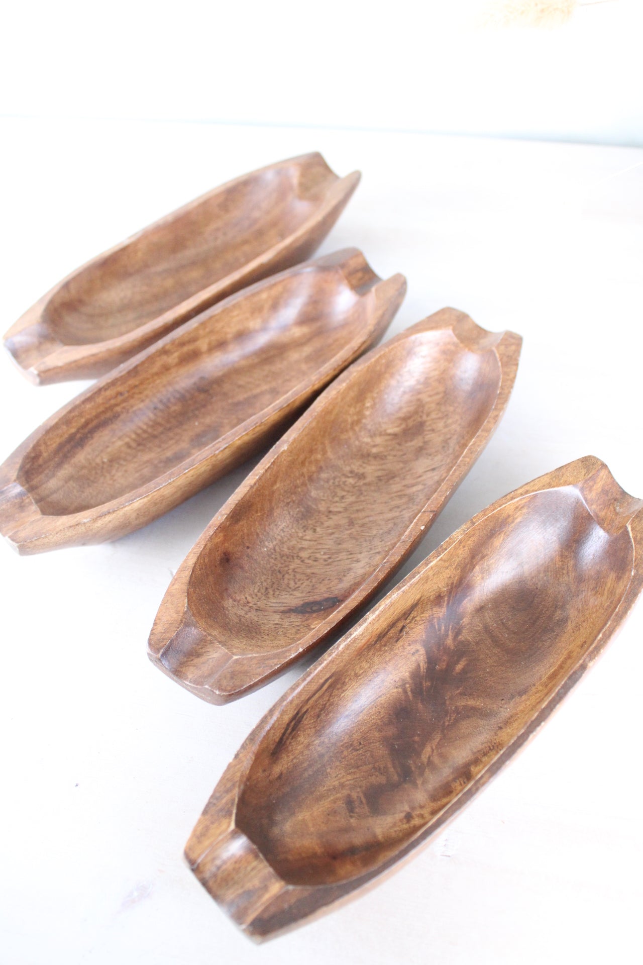 Set of 4 teak Wooden Corn Bowls