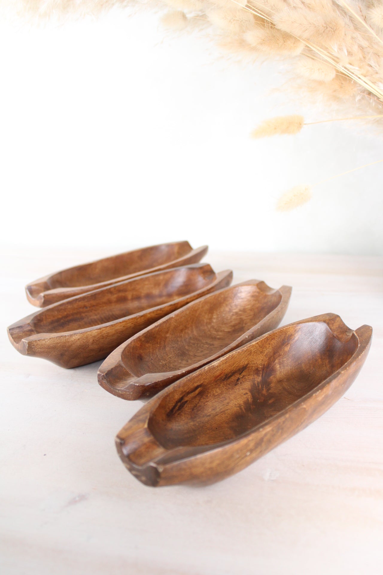 Set of 4 teak Wooden Corn Bowls