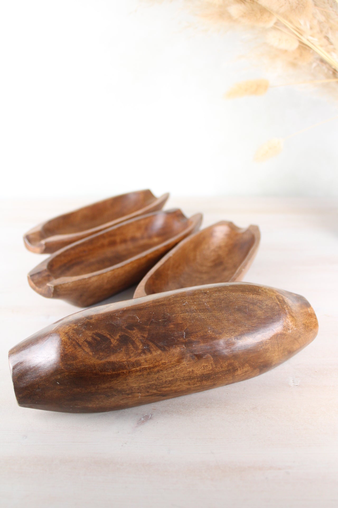 Set of 4 teak Wooden Corn Bowls
