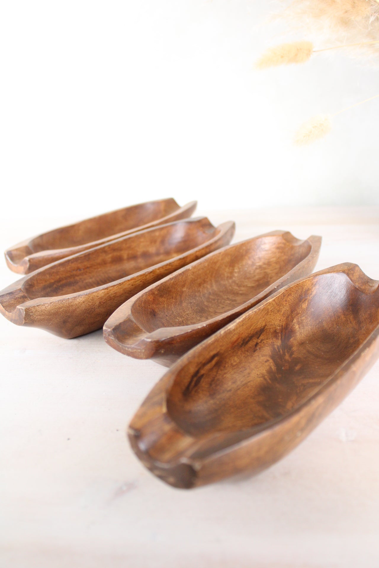 Set of 4 teak Wooden Corn Bowls