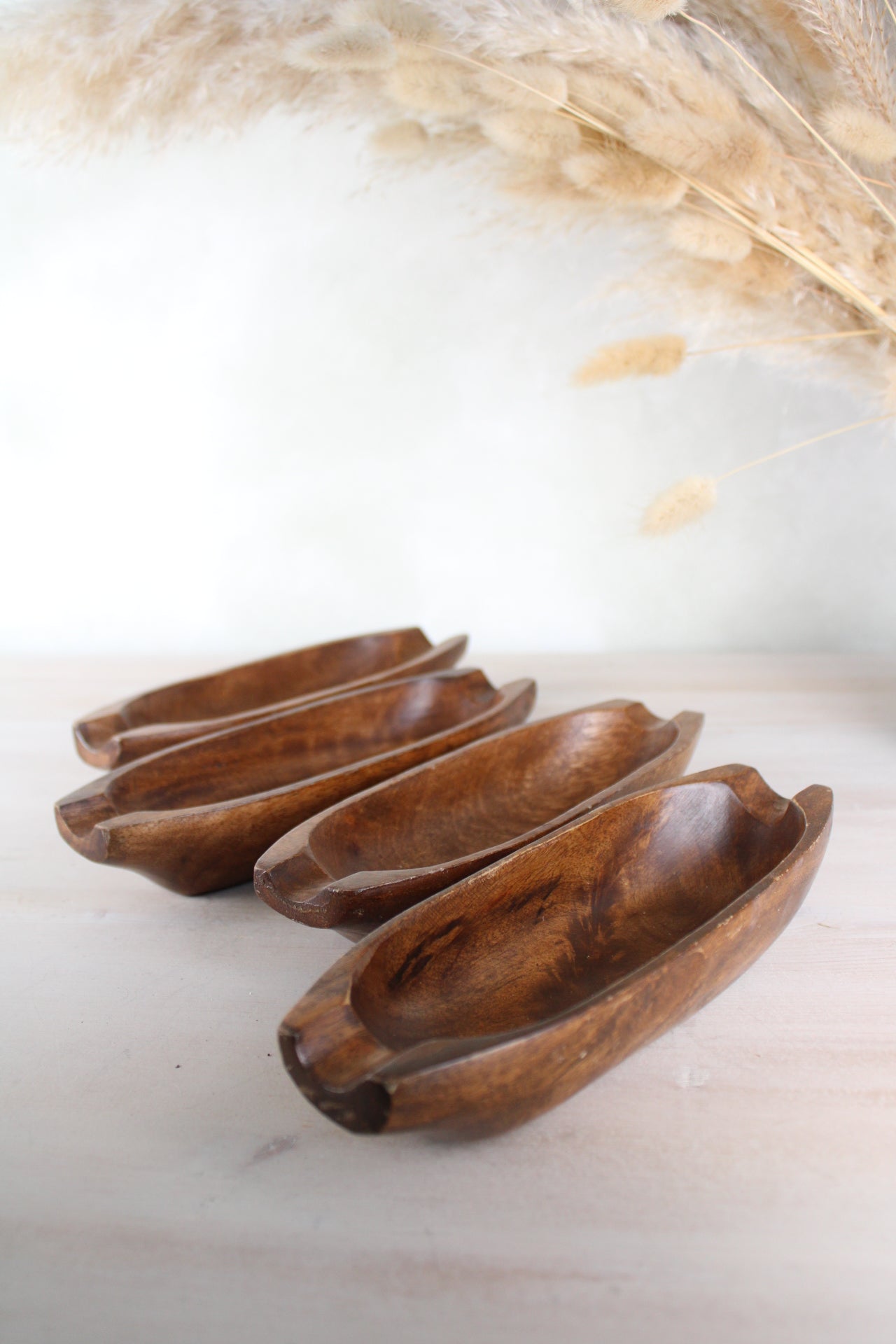 Set of 4 teak Wooden Corn Bowls