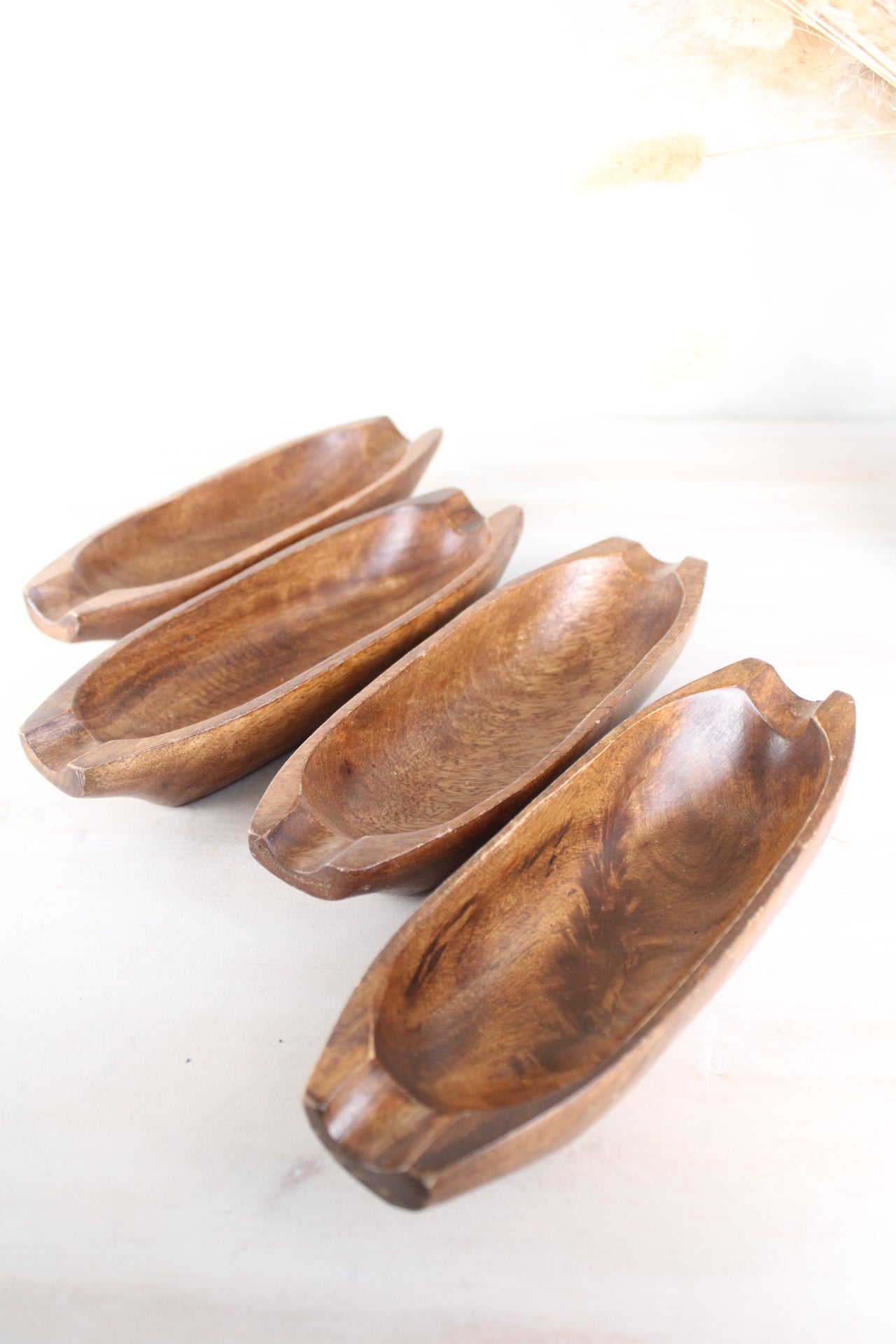 Set of 4 teak Wooden Corn Bowls