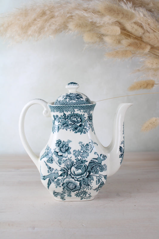 Wedgwood Enoch Tunstall Asiatic Pheasants Green Coffee Pot