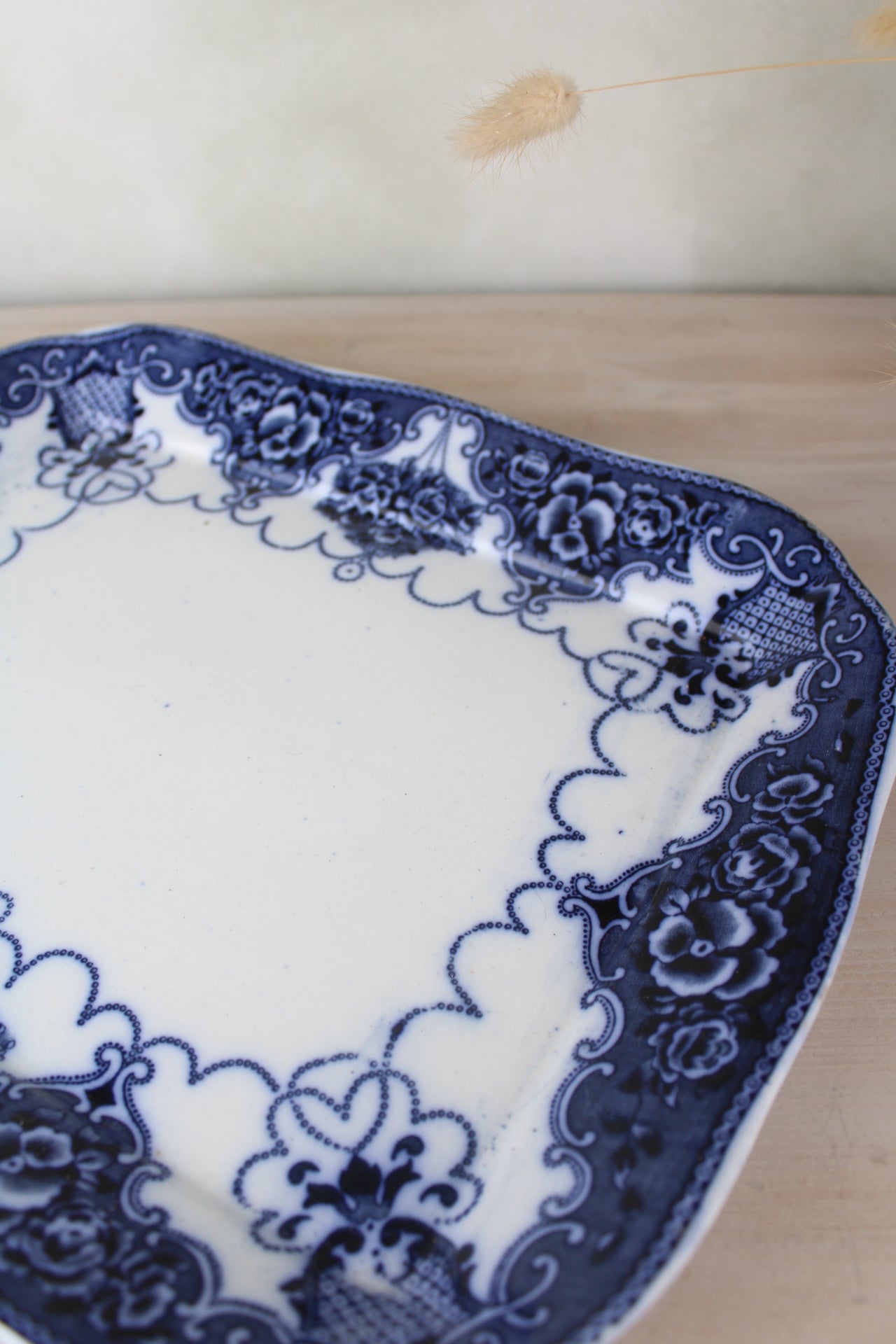 Lonsdale Blue and White Vintage Platter