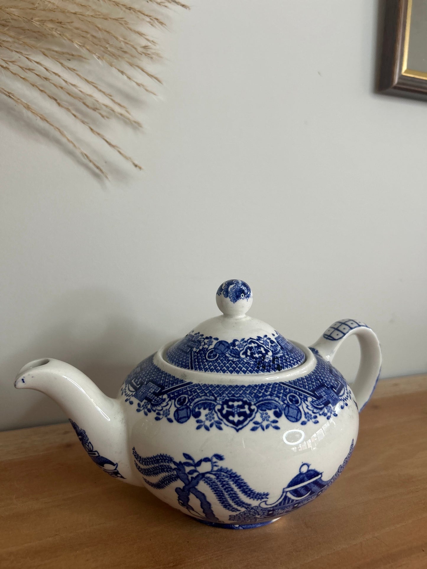 Woods Ware Blue and White Vintage Teapot