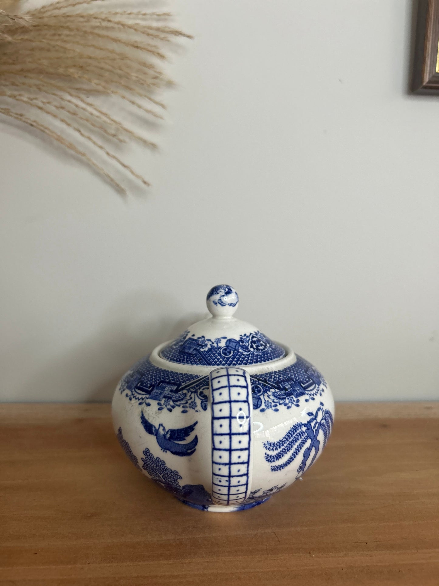 Woods Ware Blue and White Vintage Teapot