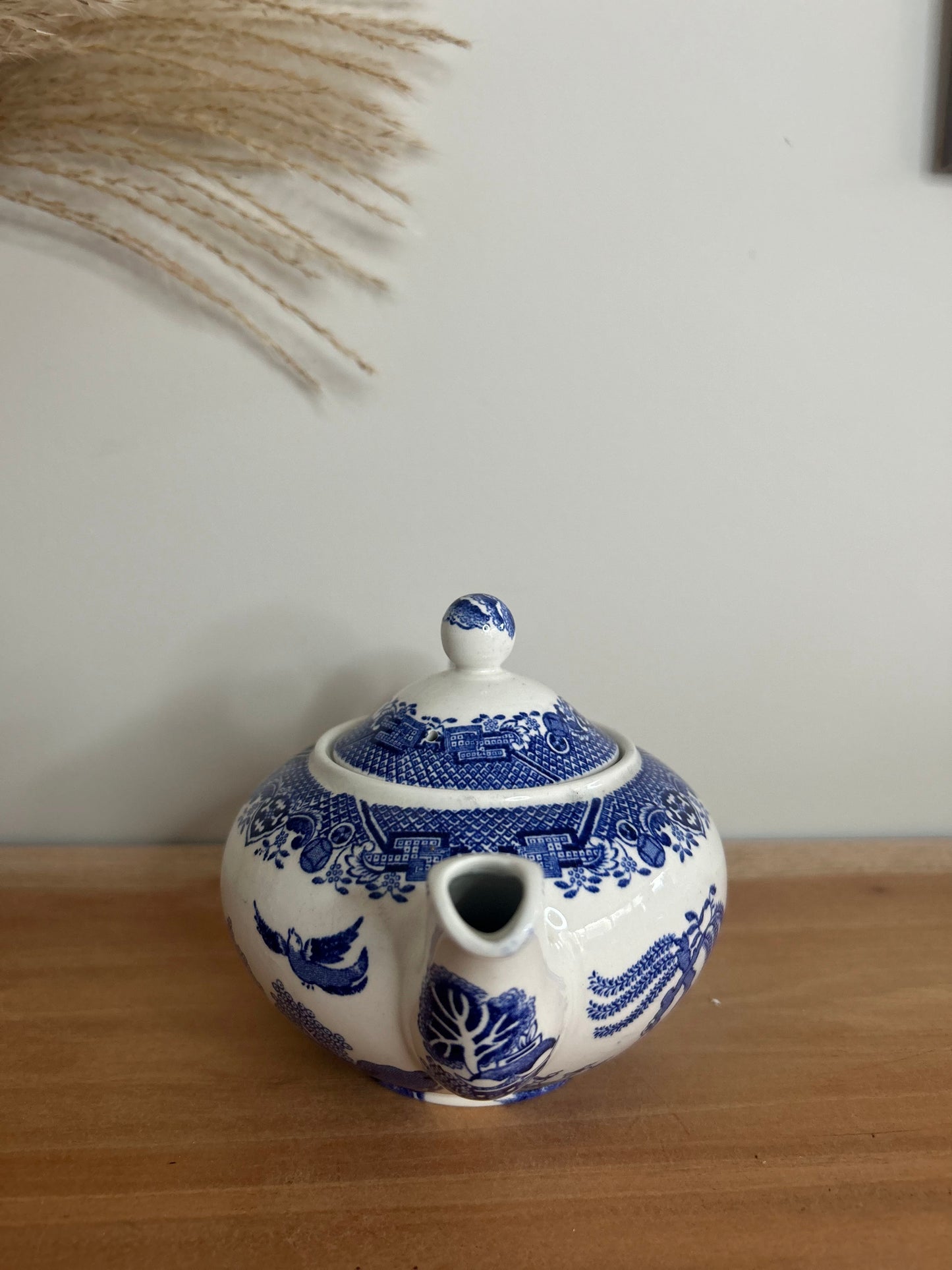 Woods Ware Blue and White Vintage Teapot