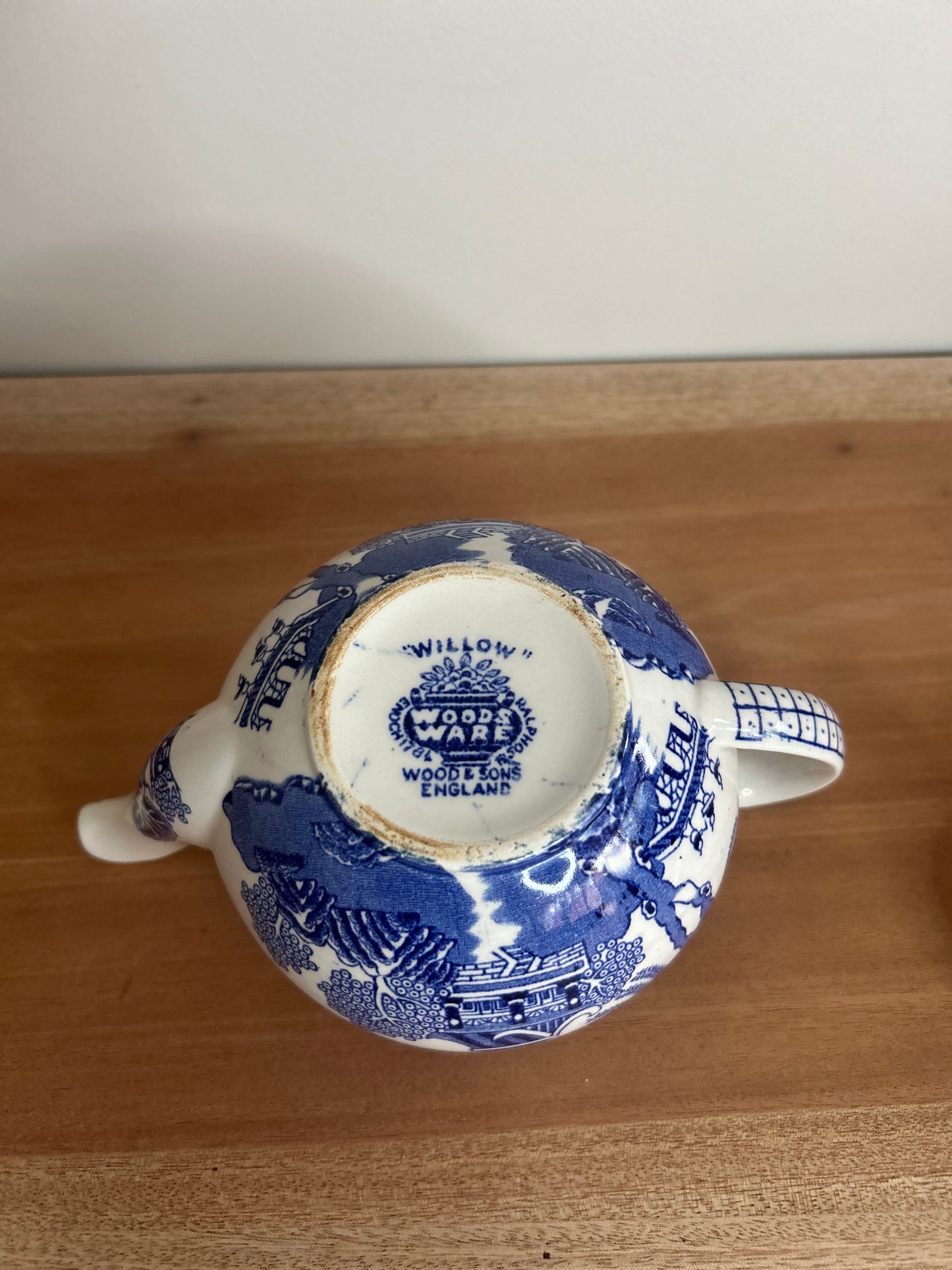 Woods Ware Blue and White Vintage Teapot