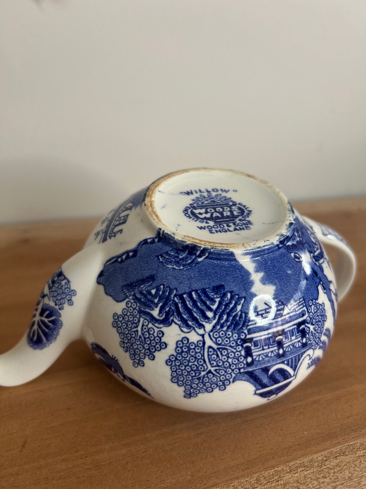 Woods Ware Blue and White Vintage Teapot