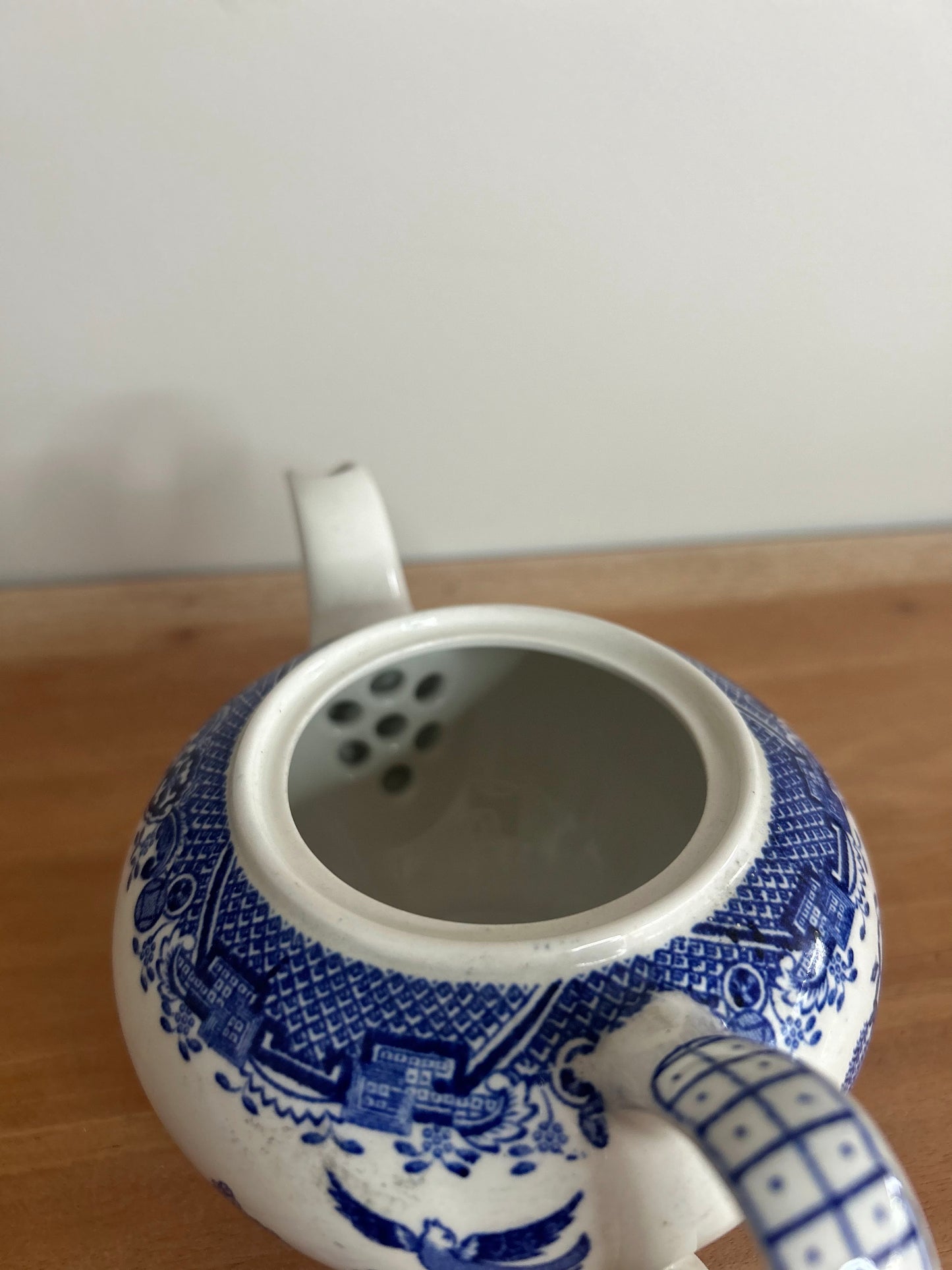 Woods Ware Blue and White Vintage Teapot