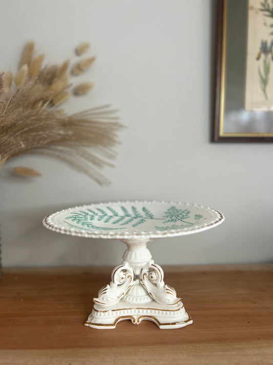 Leaf Design Elegant Vintage Cake Stand