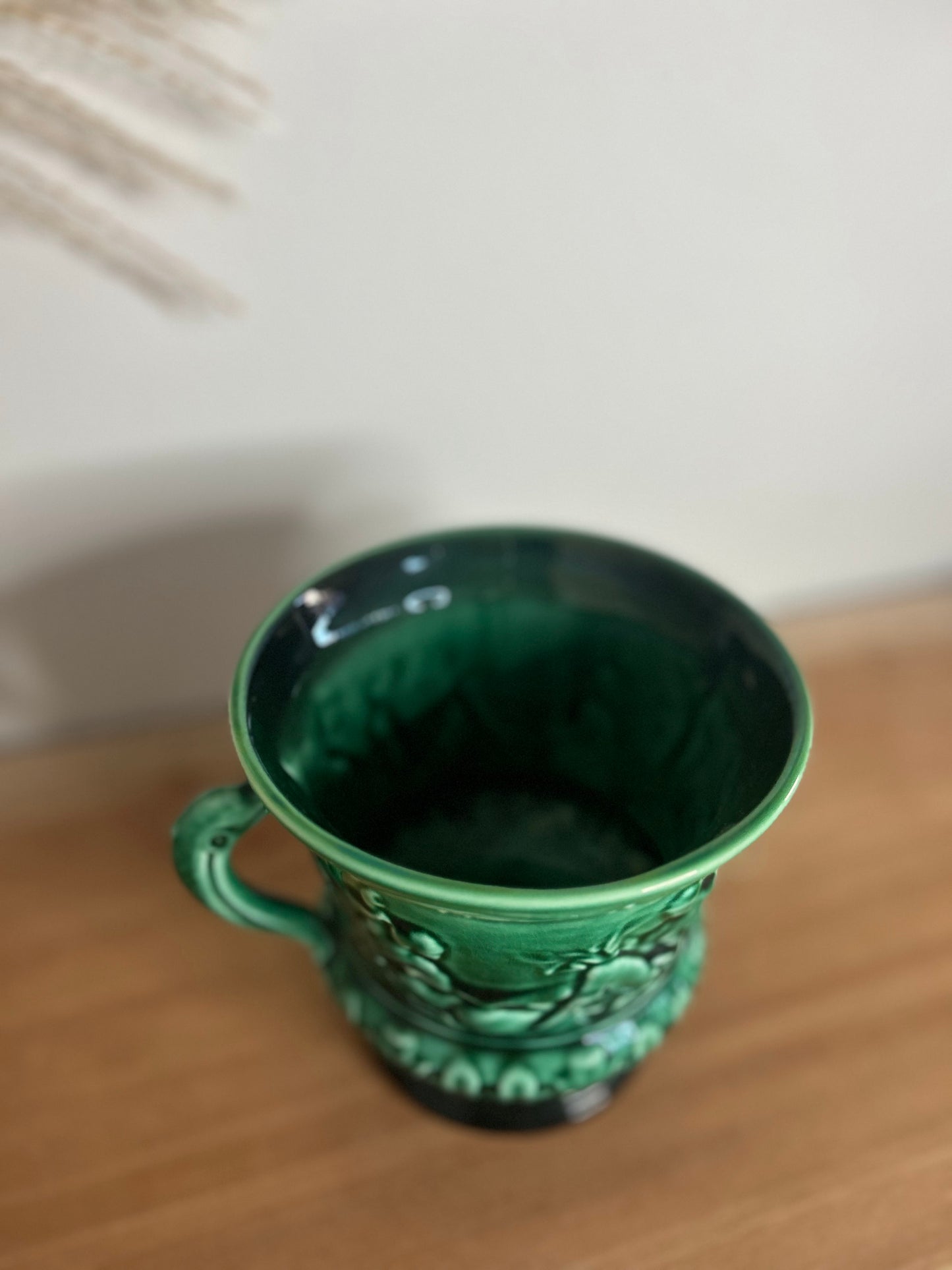 Sylvac Pottery Green Urn Vase with Handles