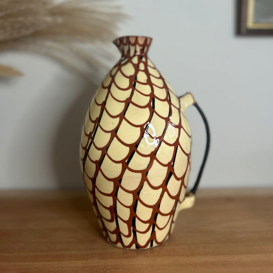 Stoneware Tribal Style Design Jug Vase