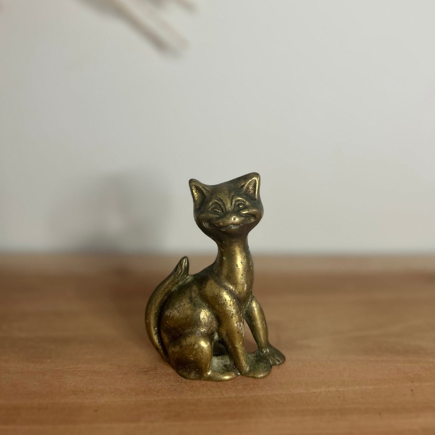 Cute Brass Cat Vintage Figurine