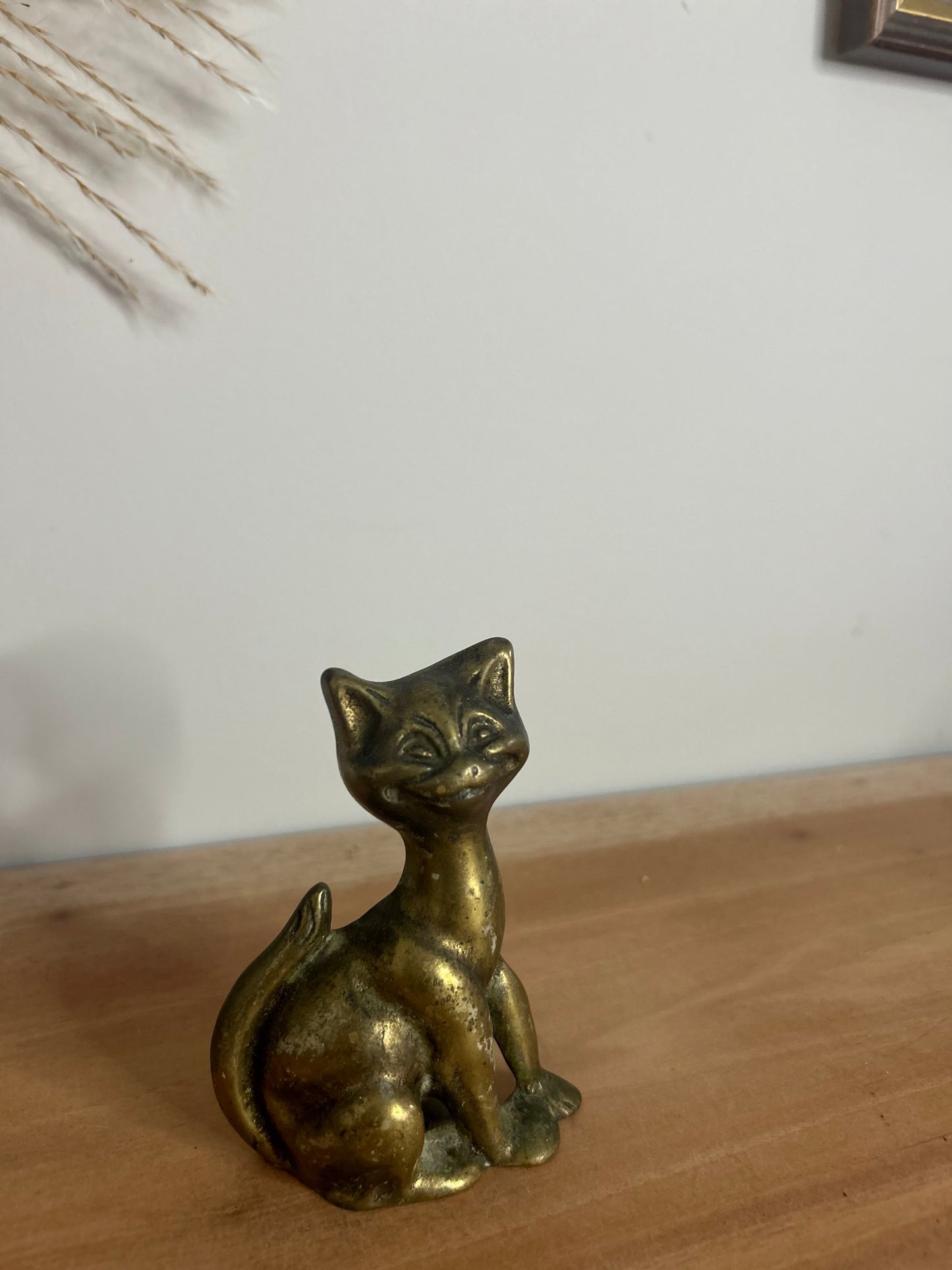 Cute Brass Cat Vintage Figurine