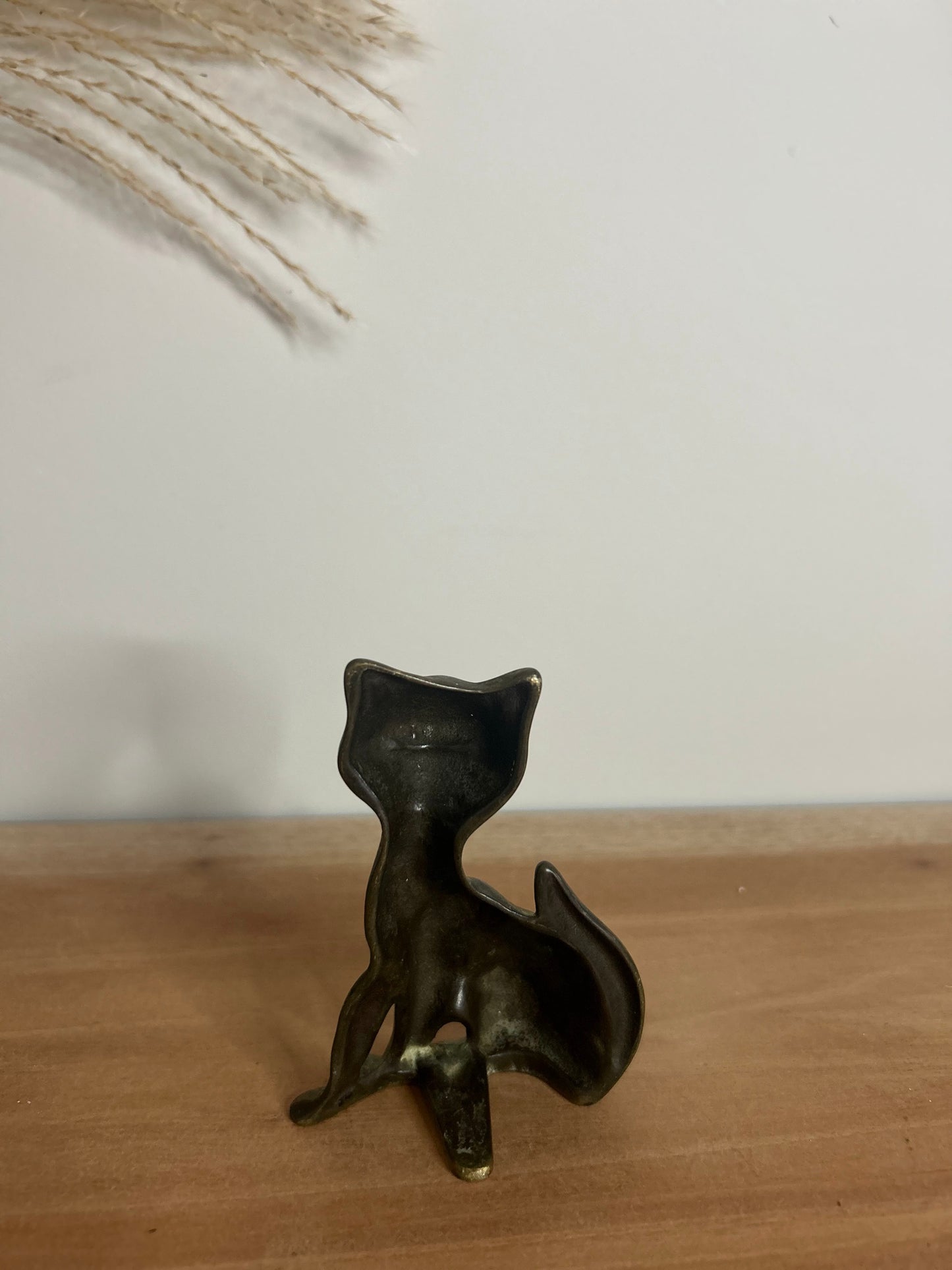 Cute Brass Cat Vintage Figurine