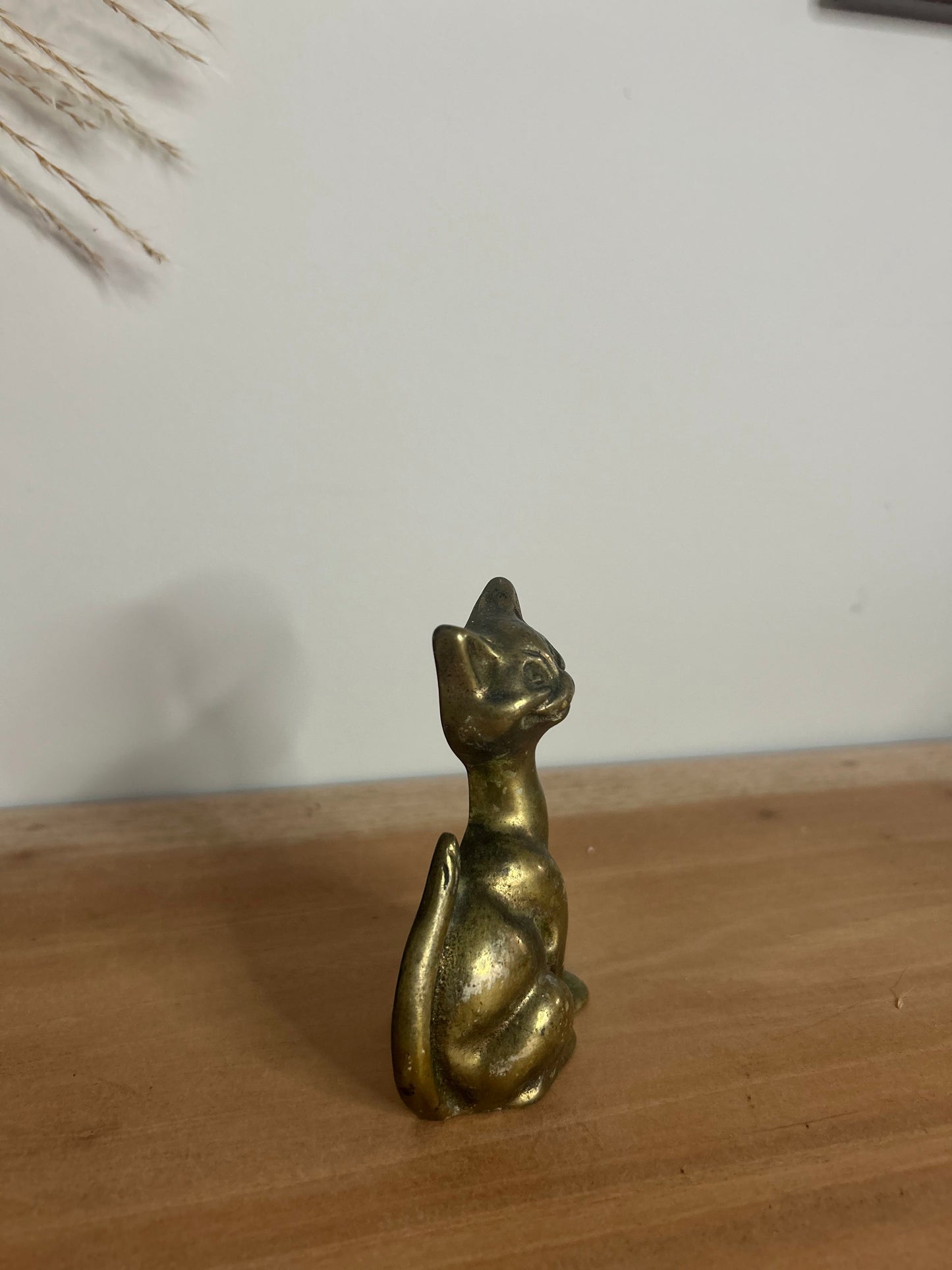 Cute Brass Cat Vintage Figurine