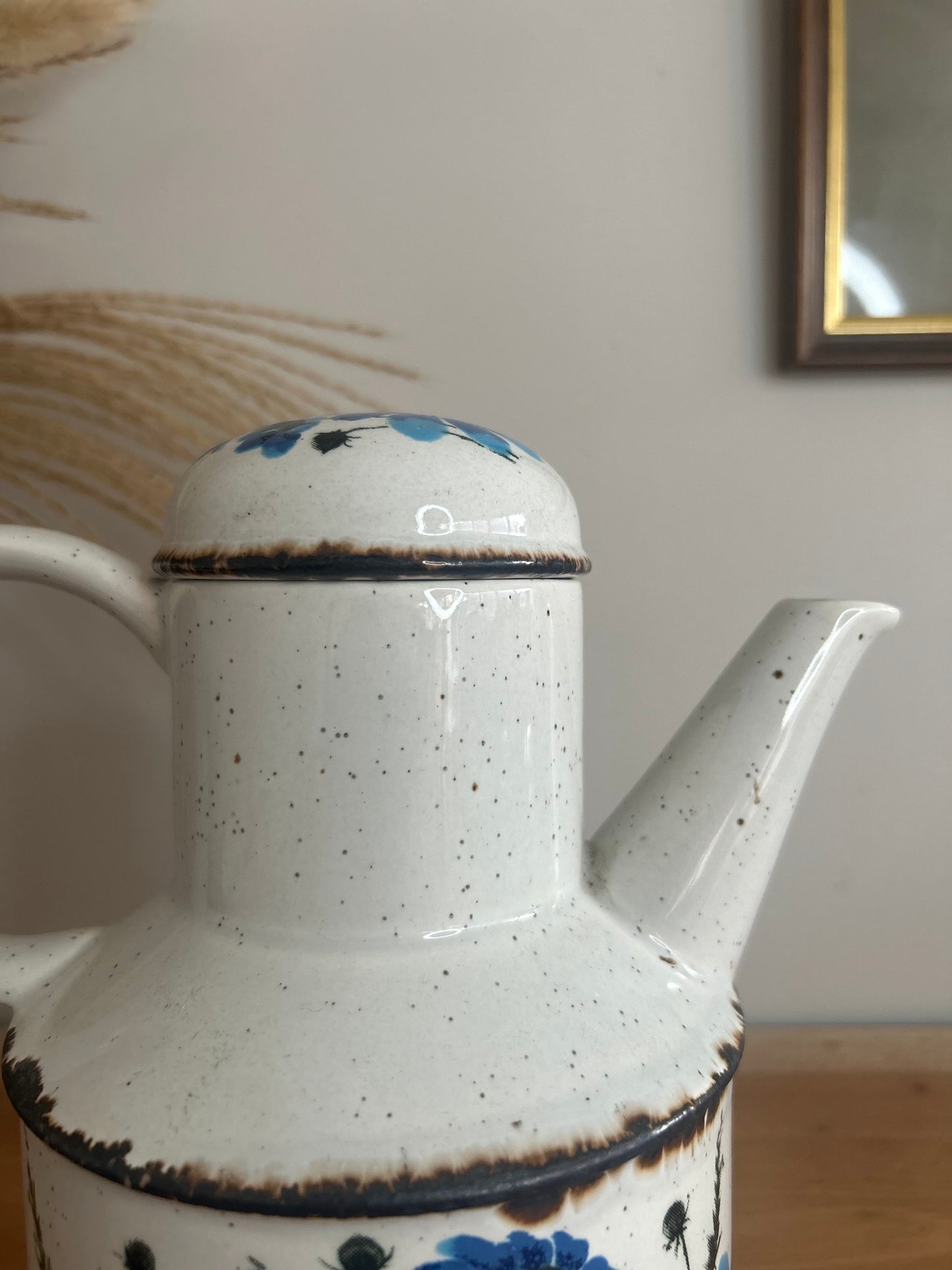 Midwinter 'Wild Oats' Butterfly Blue and White Rustic Coffee Pot