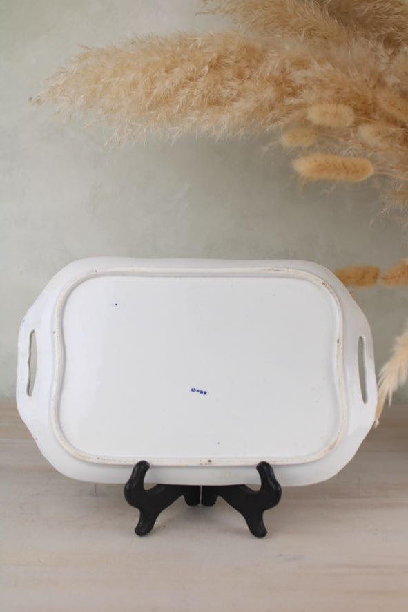 Blue and White Vintage Egg Cup Stand Platter