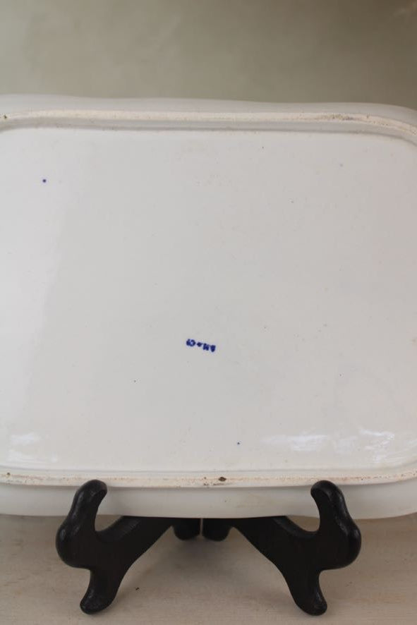Blue and White Vintage Egg Cup Stand Platter