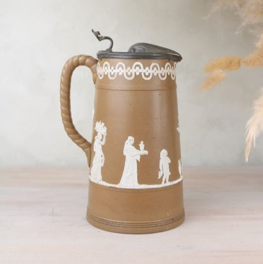 Brown Dudson Brothers Wedgewood Jasperware with Pewter Lid