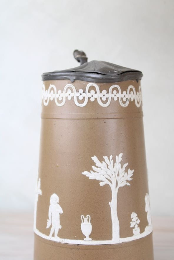 Brown Dudson Brothers Wedgewood Jasperware with Pewter Lid
