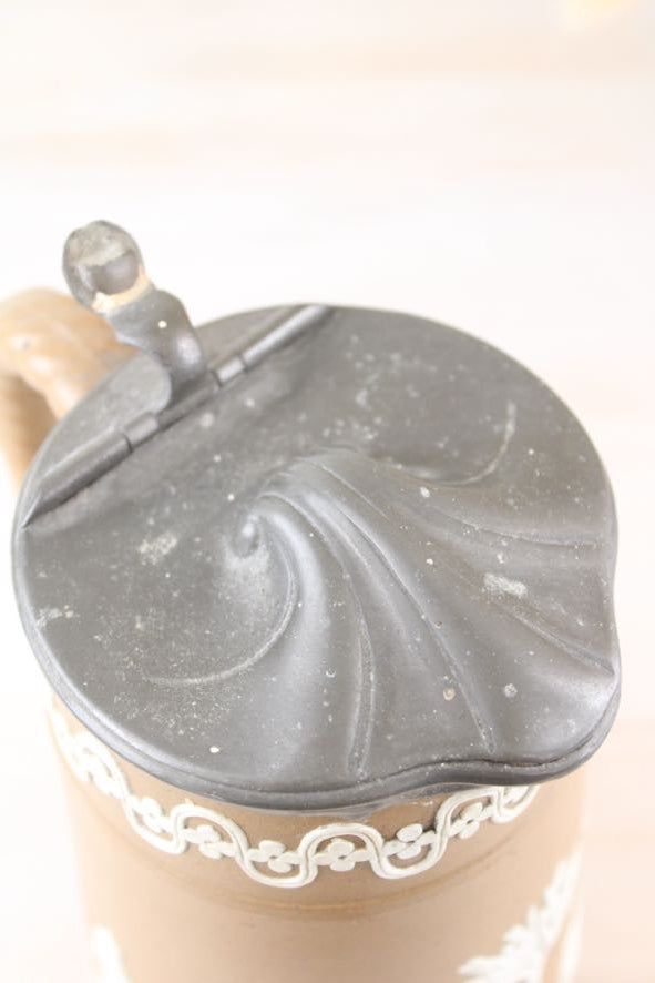 Brown Dudson Brothers Wedgewood Jasperware with Pewter Lid