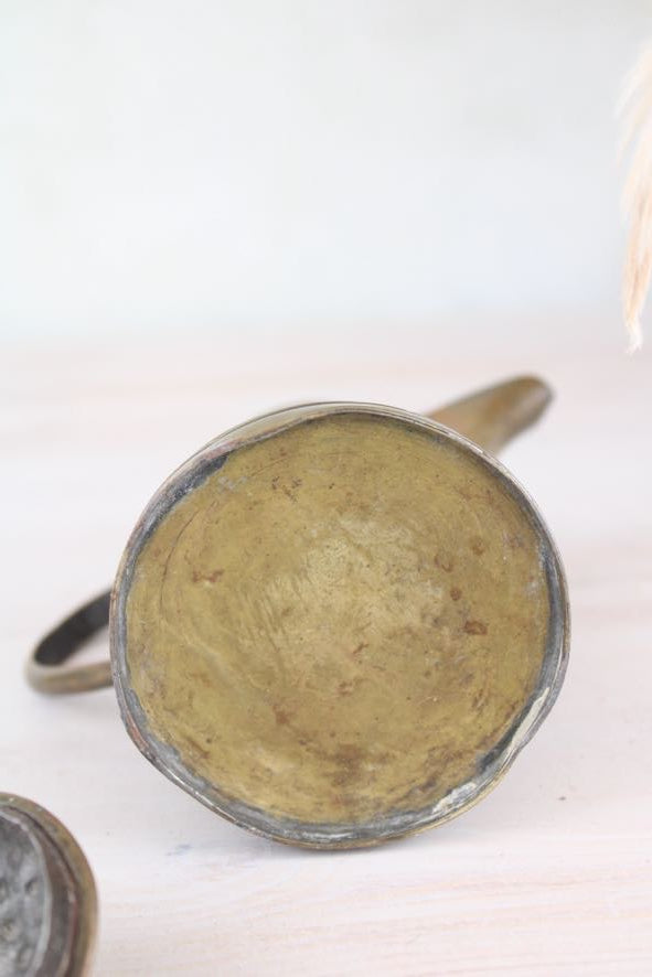Brass Floral Etched Jug with Lid