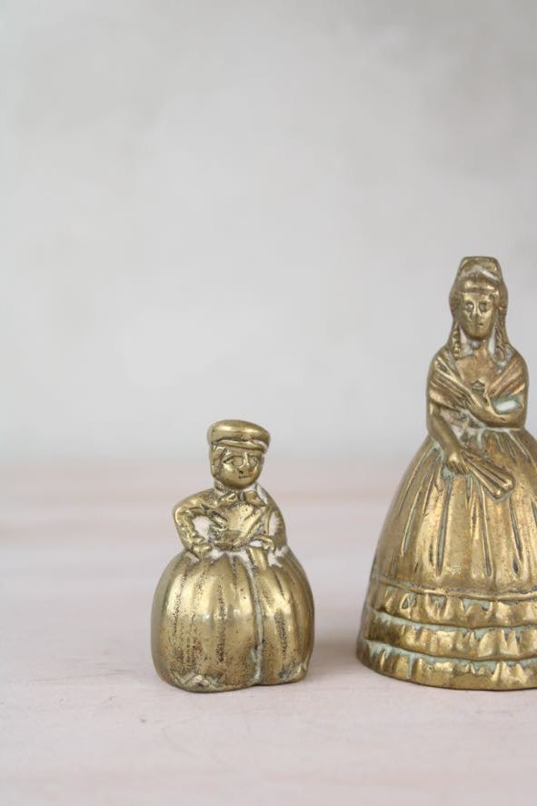 Pair of Brass Ladies Figurines