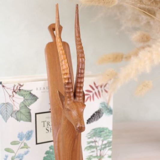 Wooden Carved Stag Head Wall Hanging