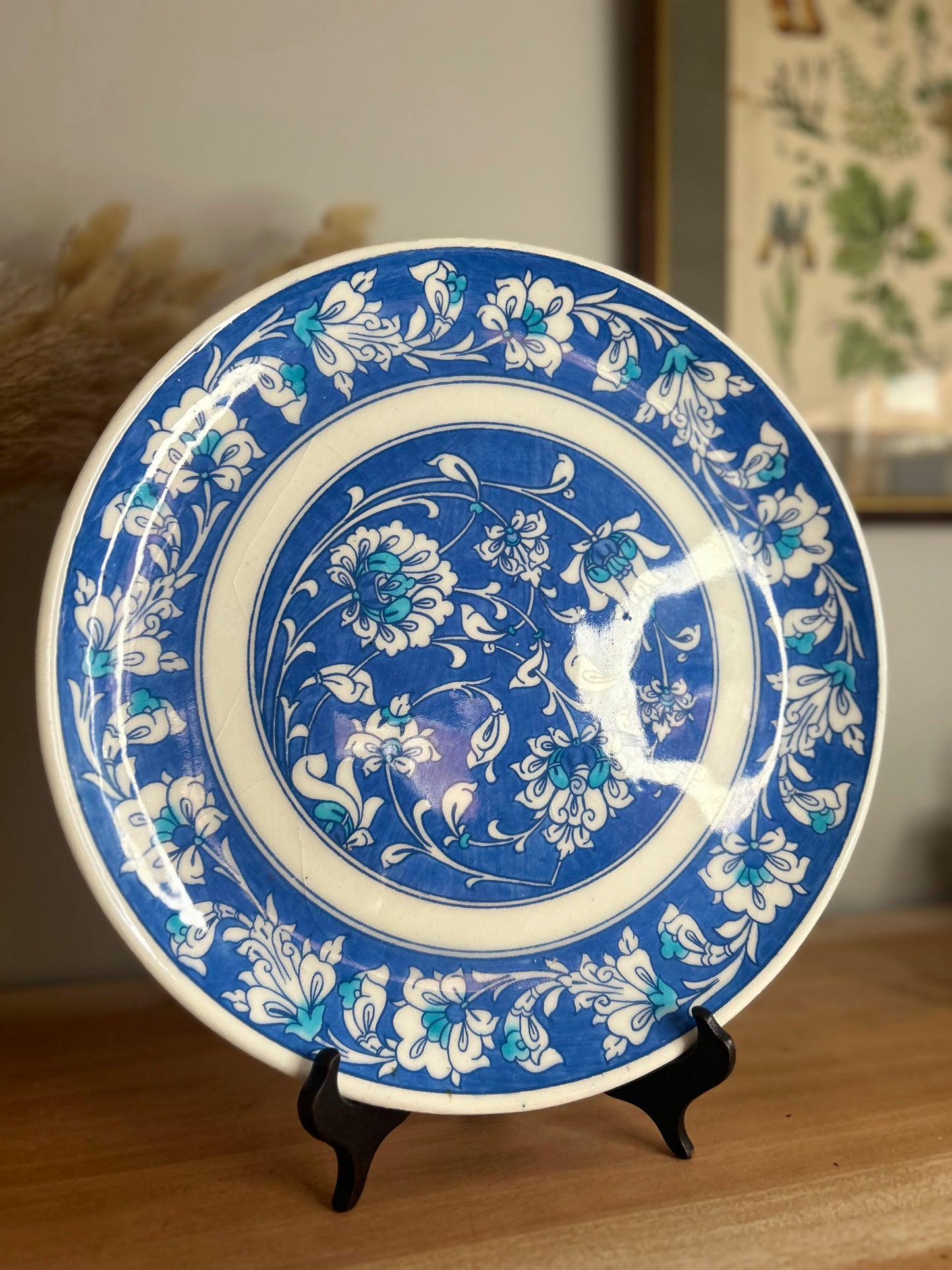 Turkish Floral Blue Hanging Plate