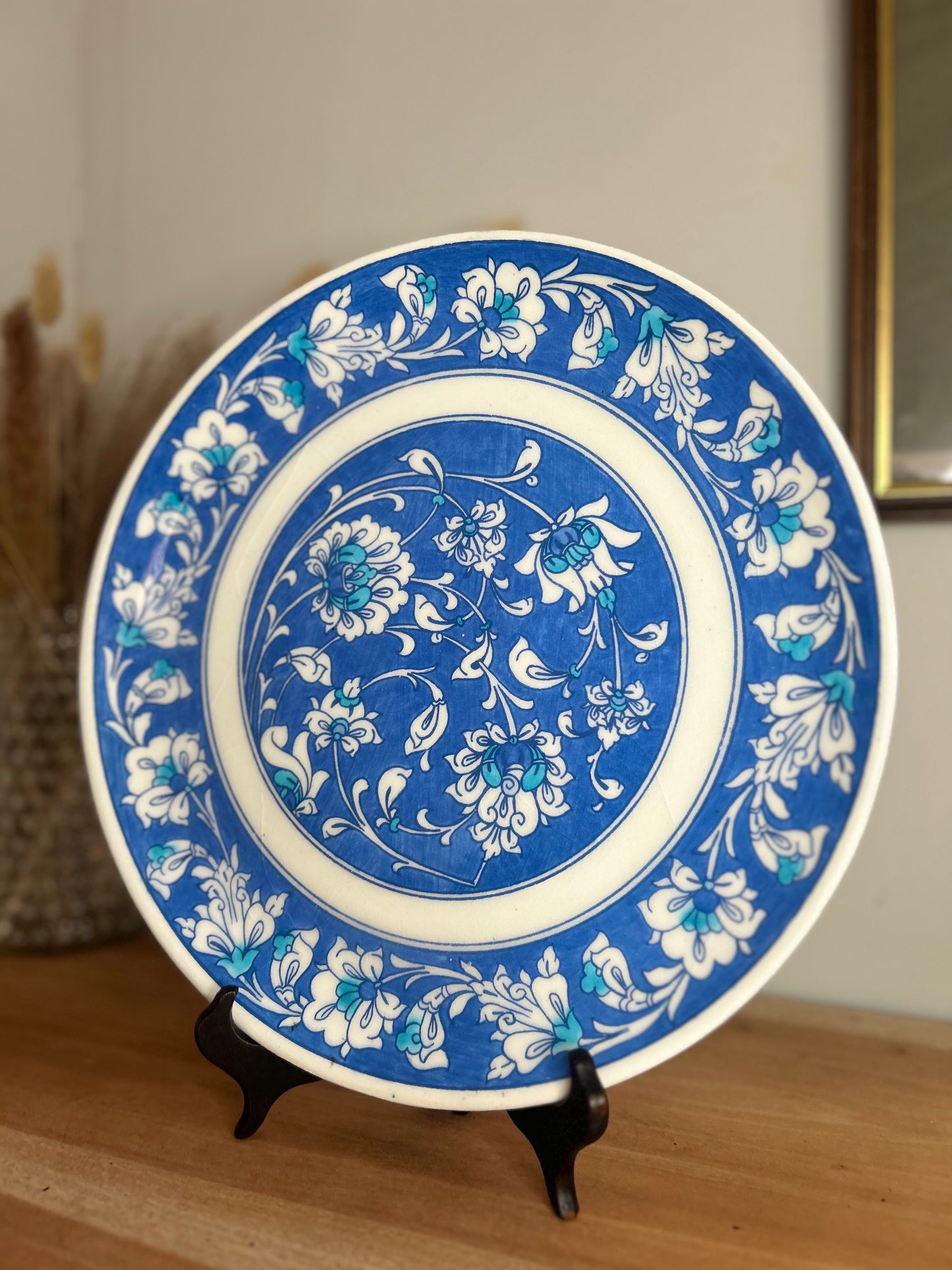 Turkish Floral Blue Hanging Plate