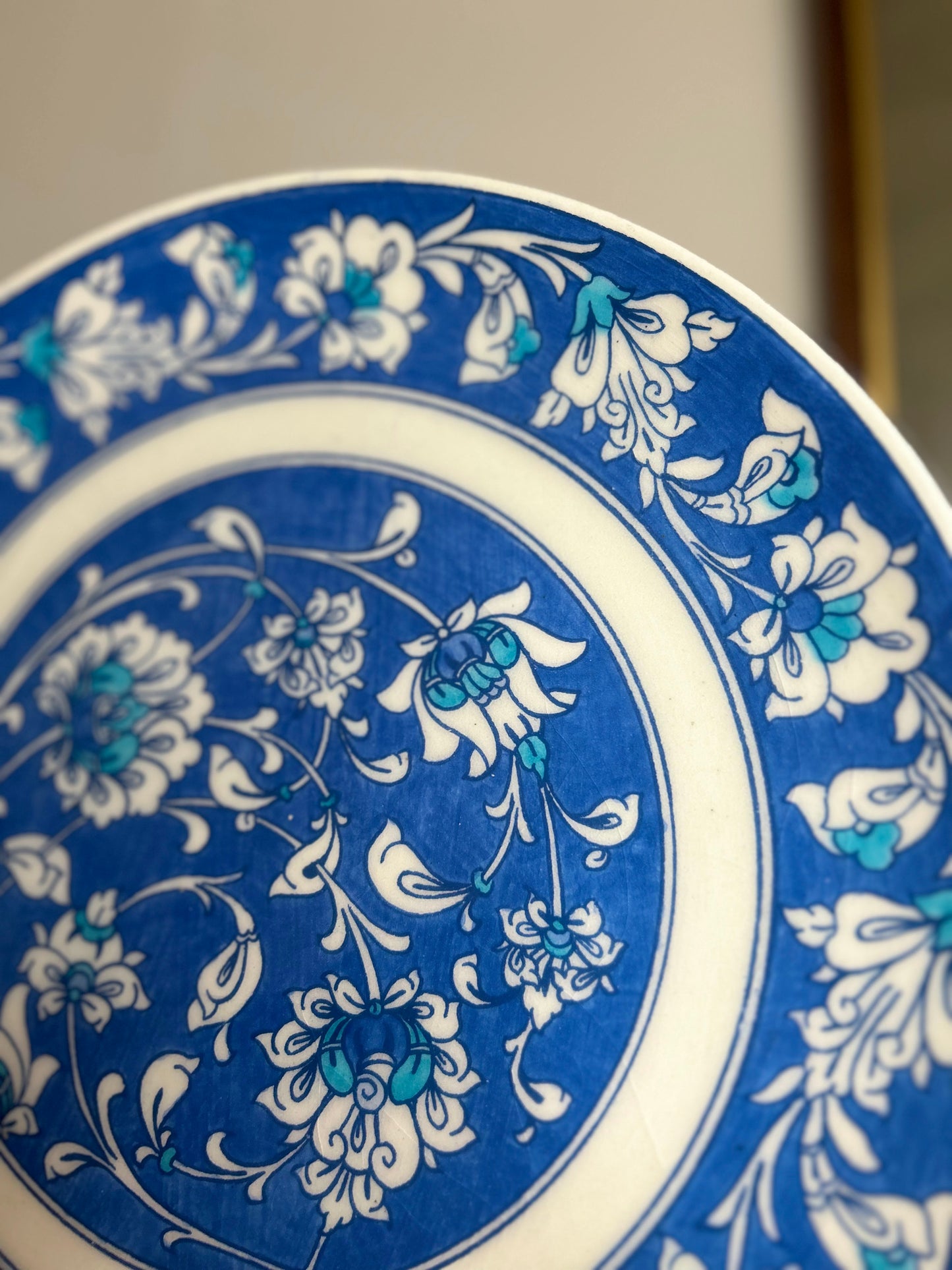 Turkish Floral Blue Hanging Plate